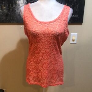 BKE Metallic Tank Top Gold Coral-Size XL